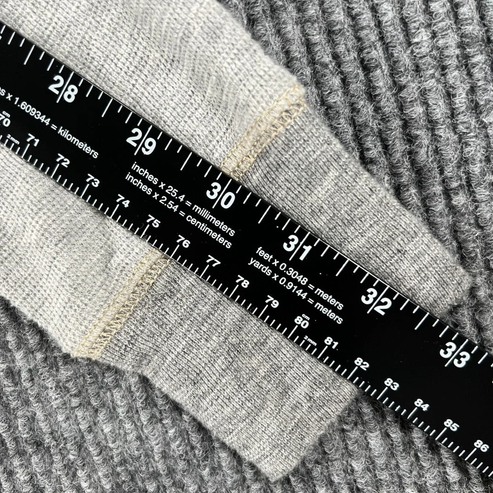 American Eagle Mens Sweatshirt Thermal Medium Gray Long Sleeve Knit Classic Fit